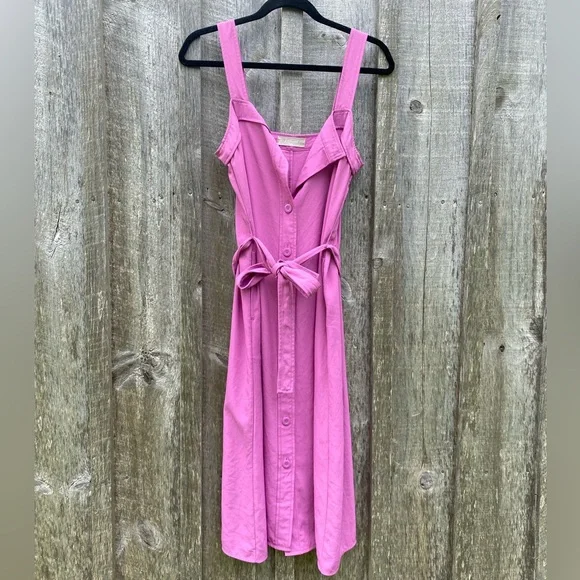 EVERLANE Japanese go weave picnic dress magenta size 2 - Picture 5 of 11